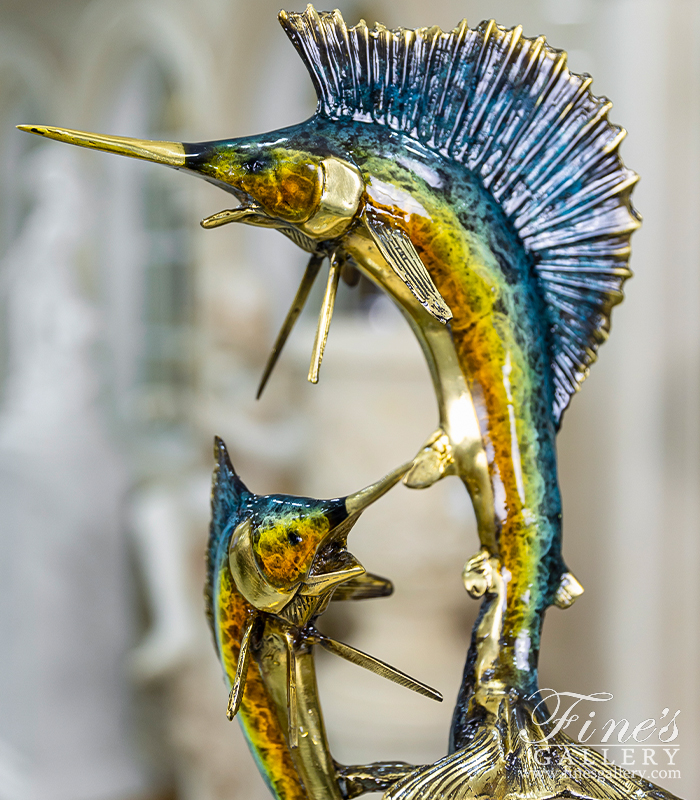 Bronze Statues  - Bronze Sailfish Tabletop Statue - BS-1663